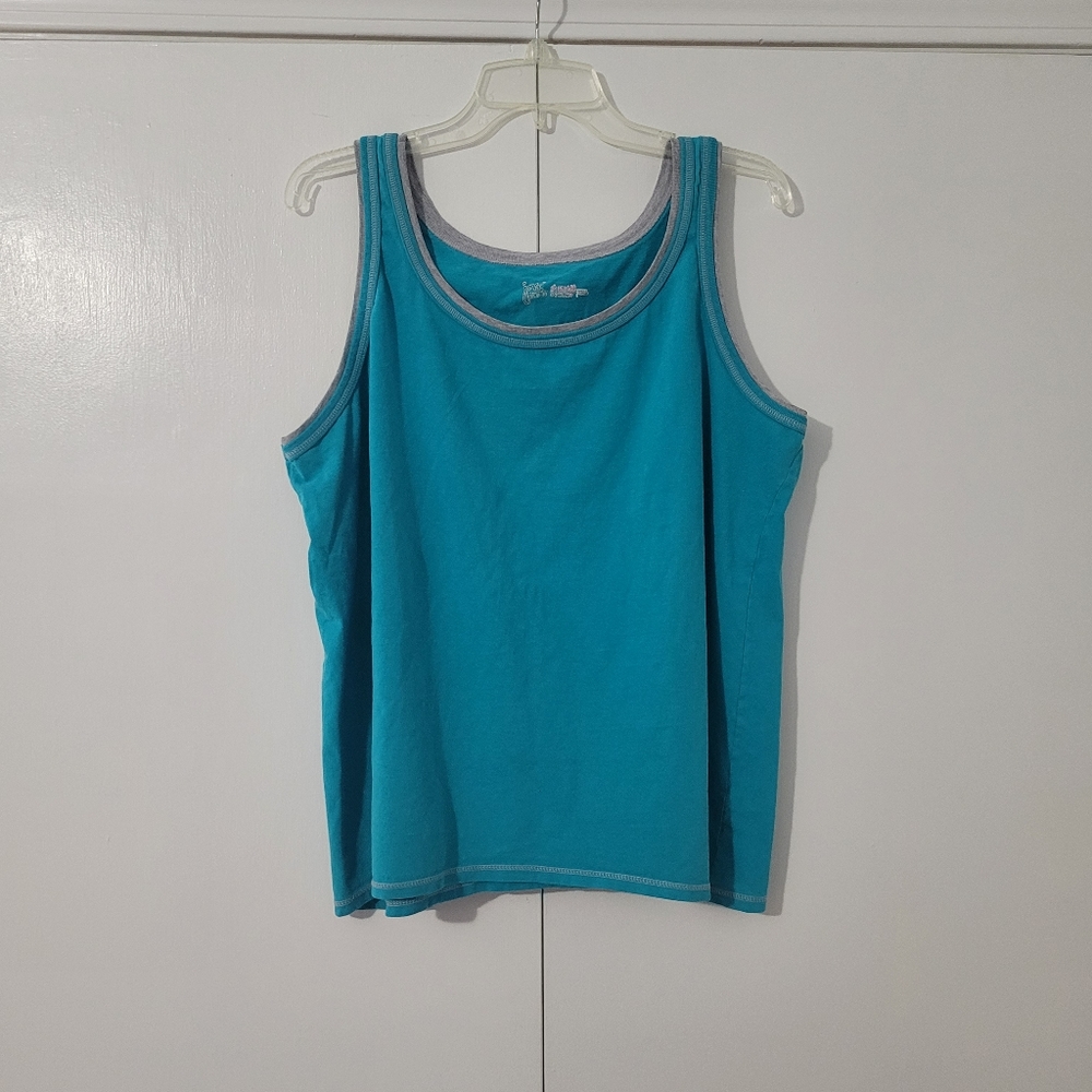 JMS Women's Plus Size 2X (18W-20W) Tank Top  Scoop Neck Blue